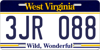 WV license plate 3JR088