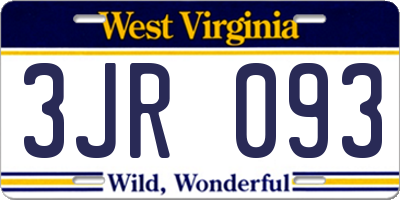 WV license plate 3JR093