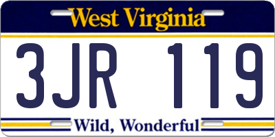 WV license plate 3JR119