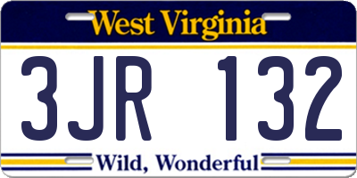 WV license plate 3JR132