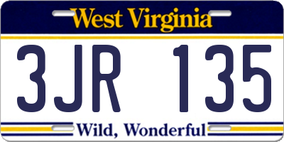 WV license plate 3JR135