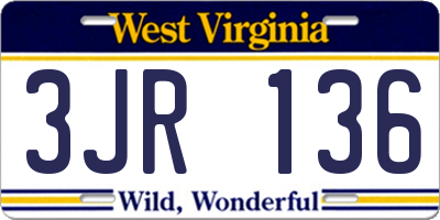 WV license plate 3JR136