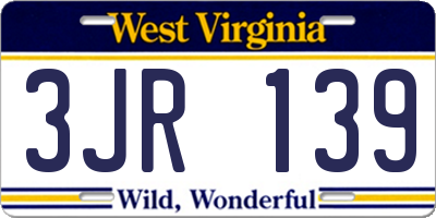 WV license plate 3JR139