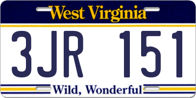 WV license plate 3JR151