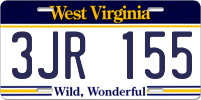 WV license plate 3JR155