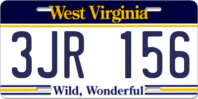 WV license plate 3JR156