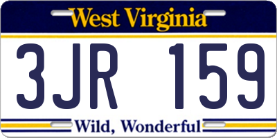 WV license plate 3JR159