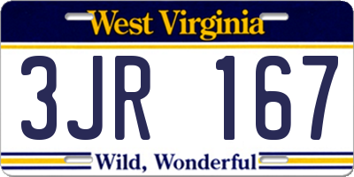 WV license plate 3JR167