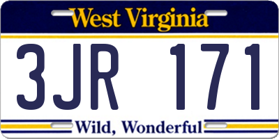 WV license plate 3JR171