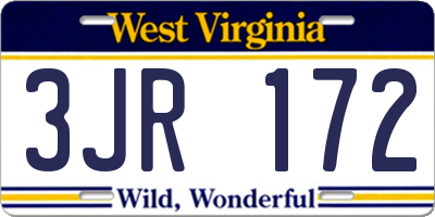 WV license plate 3JR172
