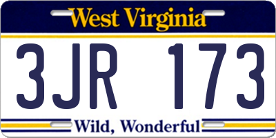 WV license plate 3JR173