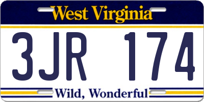 WV license plate 3JR174