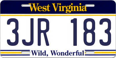 WV license plate 3JR183