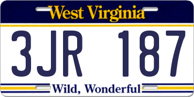 WV license plate 3JR187