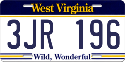 WV license plate 3JR196