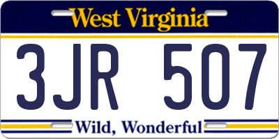 WV license plate 3JR507