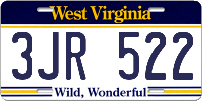 WV license plate 3JR522