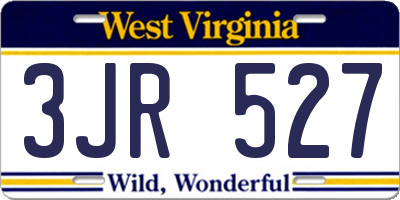 WV license plate 3JR527