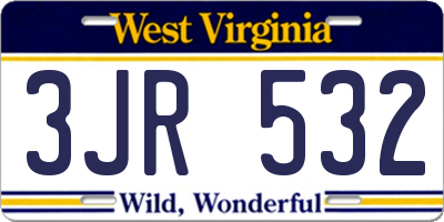 WV license plate 3JR532