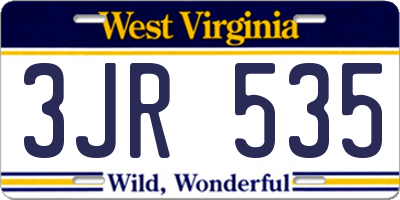 WV license plate 3JR535
