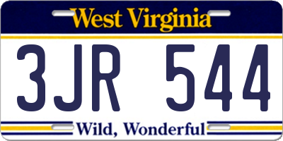 WV license plate 3JR544