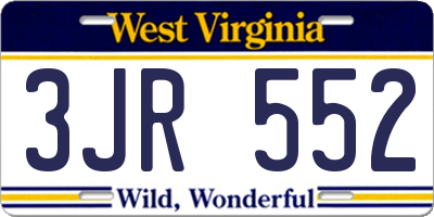 WV license plate 3JR552