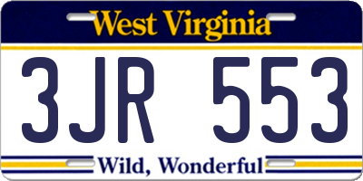 WV license plate 3JR553