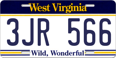 WV license plate 3JR566