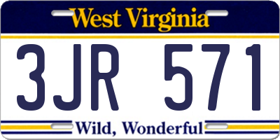WV license plate 3JR571