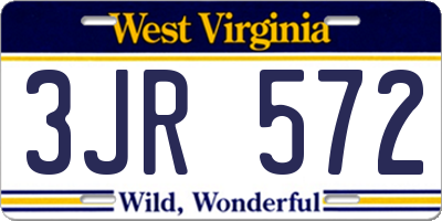 WV license plate 3JR572