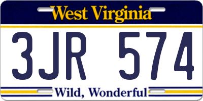 WV license plate 3JR574