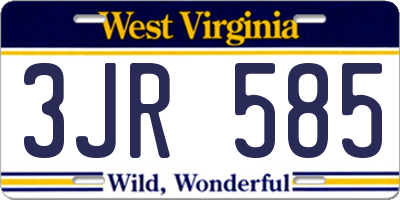 WV license plate 3JR585