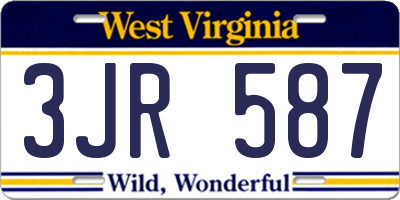 WV license plate 3JR587
