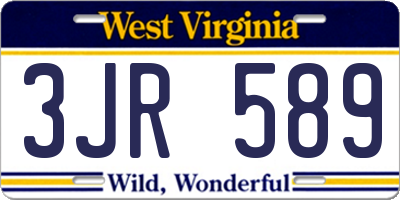 WV license plate 3JR589