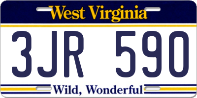 WV license plate 3JR590