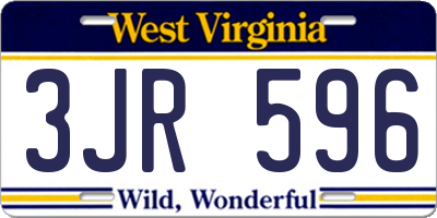 WV license plate 3JR596