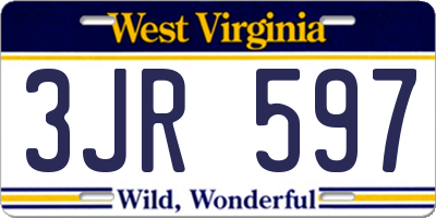 WV license plate 3JR597