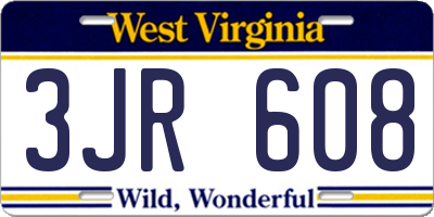 WV license plate 3JR608