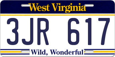 WV license plate 3JR617