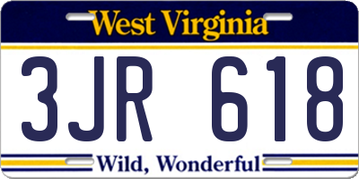 WV license plate 3JR618