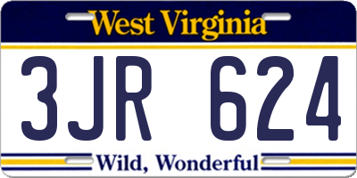 WV license plate 3JR624