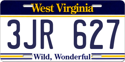 WV license plate 3JR627