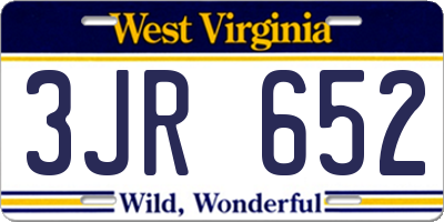 WV license plate 3JR652