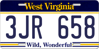 WV license plate 3JR658
