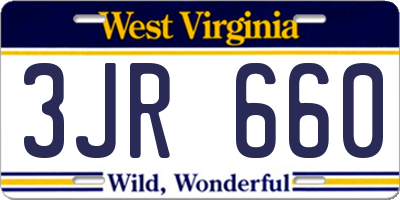 WV license plate 3JR660