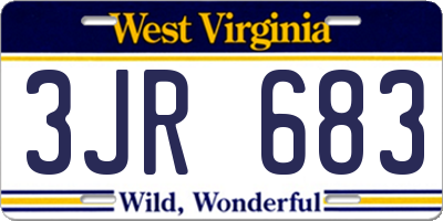WV license plate 3JR683