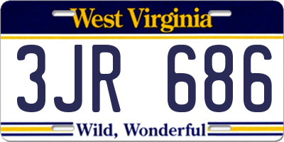 WV license plate 3JR686