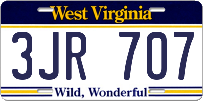 WV license plate 3JR707