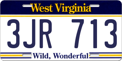 WV license plate 3JR713