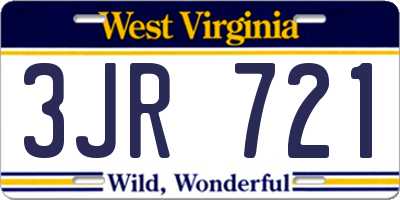 WV license plate 3JR721